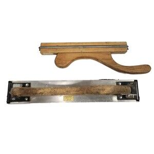 Vtg Wooden Handle Hutchins Auto Body Tools - AF-16, R-11 - Speed File, Sanding